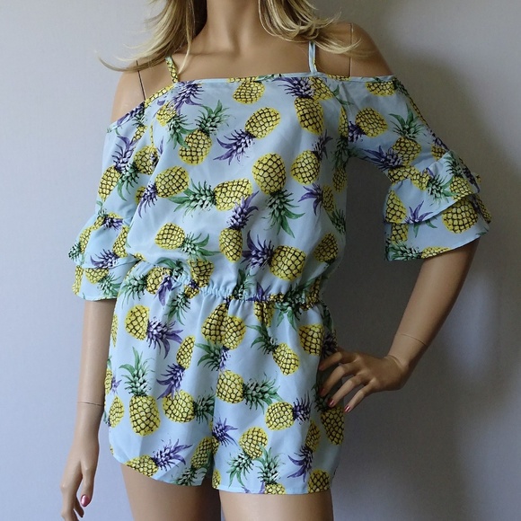 Miken | Swim | Miken Nwt Pineapple Romper Swimsuit Cover Up | Poshmark
